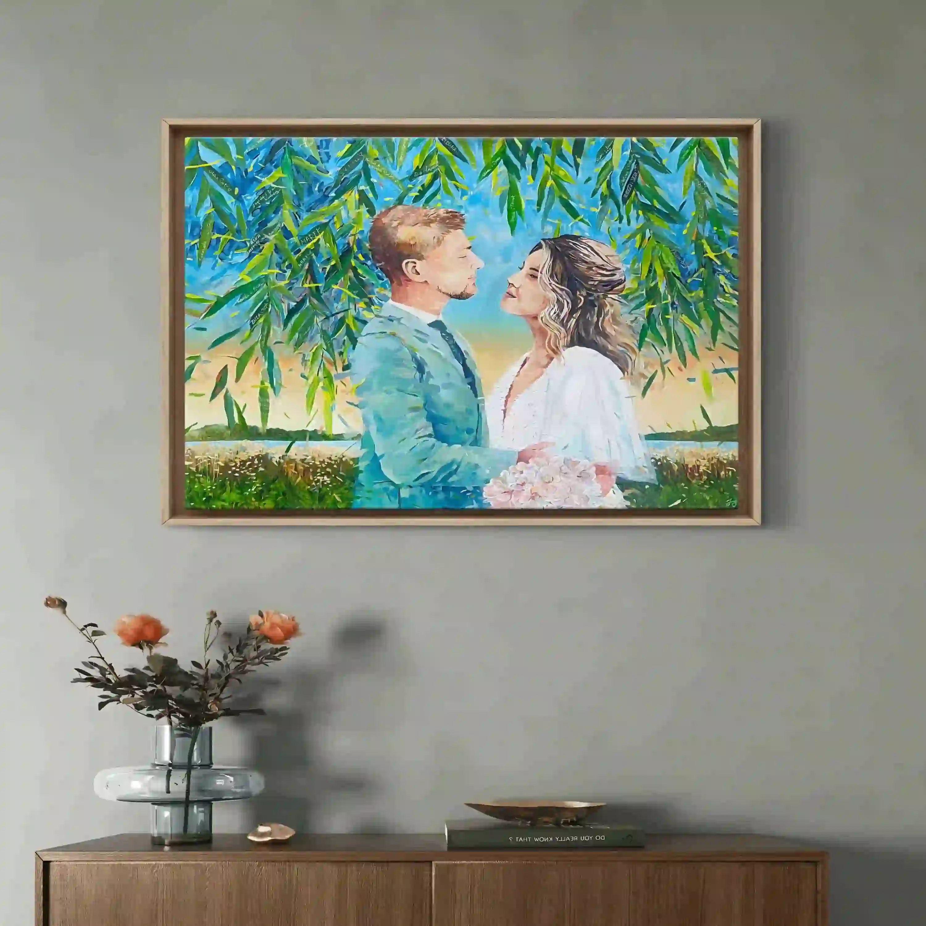 Pintura en vivo de recepción de boda en el sur de España