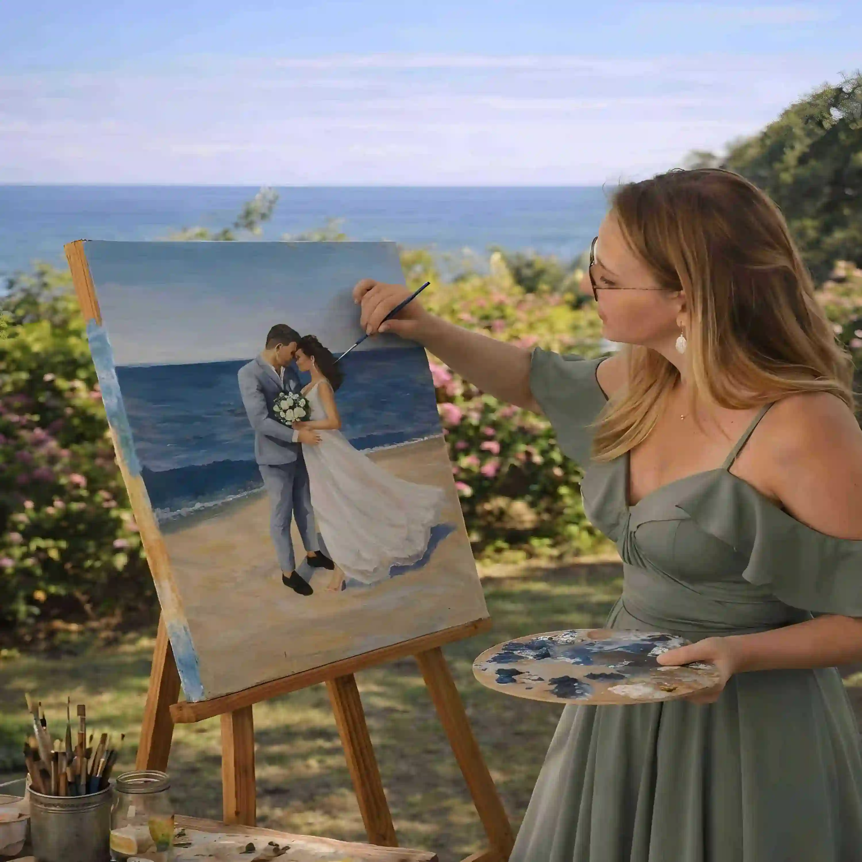 Pintura de boda personalizada — un recuerdo eterno de tu día especial